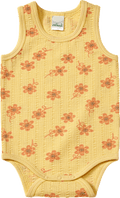 Body Ärmellos mit Blumen-Muster, gelb, Gr. 86/92 ALANA