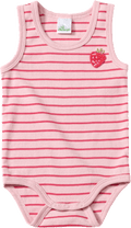 Body Ärmellos mit Erdbeer-Applikation, rosa, Gr. 98/104 ALANA