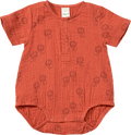 Body Kurzarm aus Musselin mit Löwen-Muster, rotbraun, Gr. 86/92 ALANA