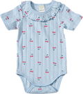 Body Kurzarm mit Kirschen-Muster, blau, Gr. 98/104 ALANA