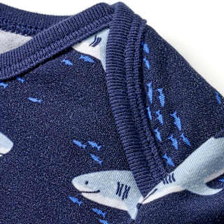 Body Kurzarm Pro Climate mit Haifisch-Muster, blau, Gr. 86/92 ALANA
