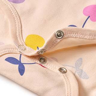 Body Kurzarm Pro Climate mit Kirsch-Muster, beige, Gr. 74/80 ALANA