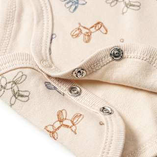 Body Langarm mit Ballontier-Muster, beige, Gr. 86/92 ALANA