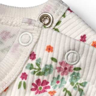 Body Langarm mit Blumen-Muster, weiß, Gr. 86/92 ALANA