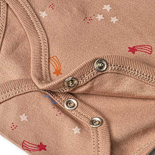 Body Langarm mit Weltall-Muster, braun, Gr. 86/92 ALANA
