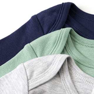 Bodys Kurzarm, grau + grün + blau, Gr. 98/104 ALANA