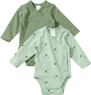 Bodys Langarm mit Bären-Muster, grün, Gr. 62/68 ALANA
