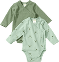 Bodys Langarm mit Bären-Muster, grün, Gr. 62/68 ALANA