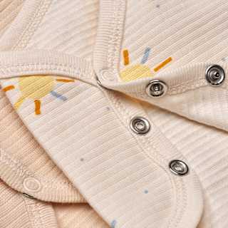 Bodys Langarm mit Sonnen-Muster, beige, Gr. 98/104 ALANA