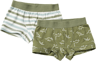 Boxershorts mit Dino-Muster & Streifen, grün, Gr. 110/116 ALANA