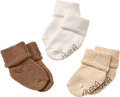 Erstlingssocken, braun + beige + weiß, Gr. 13/14 ALANA