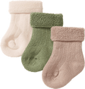 Erstlingssocken mit Ripp-Struktur, grün + beige + weiß, Gr. 15/16 ALANA