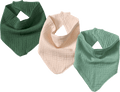 Halstücher aus Musselin, grün + beige, ca. 38,5 x 16 cm ALANA