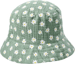 Hut aus Musselin mit Blumen-Muster, grün, Gr. 54/55 ALANA