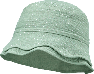 Hut aus Musselin mit Punkte-Muster, grün, Gr. 48/49 ALANA