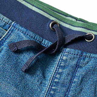 Jeans mit geradem Schnitt & Rippbund mit Kordel, blau, Gr. 110 ALANA