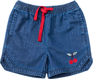 Jeansshorts mit Kirsch-Stickerei, blau, Gr. 110 ALANA