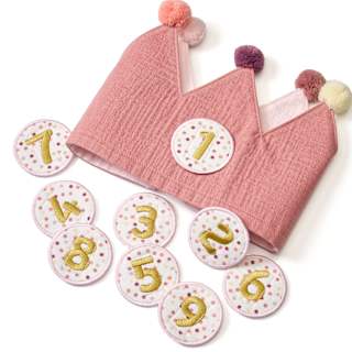 Kinder Geburtstagskrone aus Musselin, rosa ALANA