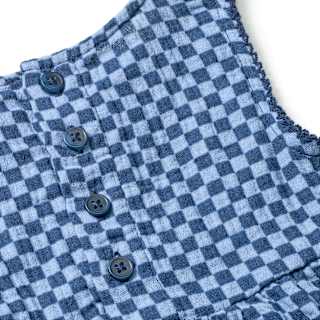 Kleid aus Musselin mit Karo-Muster, blau, Gr. 86 ALANA