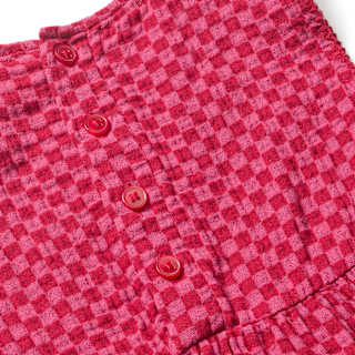 Kleid aus Musselin mit Karo-Muster, rot, Gr. 110 ALANA
