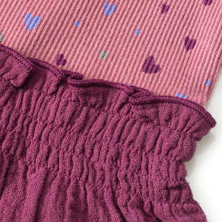 Kleid mit Ripp-Struktur & Musselin-Rock, rosa, Gr. 110 ALANA