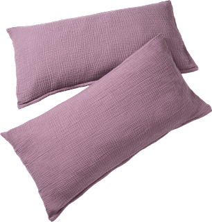 Kopfkissenbezüge aus Musselin, mauve, 40 x 80 cm ALANA