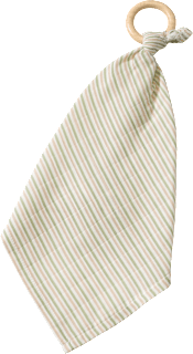 Kuscheltuch mit Holzring & Ringel-Muster, grün ALANA