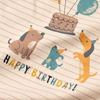 Langarmshirt Geburtstag mit Happy Birthday-Schriftzug, beige, Gr. 86/92 ALANA