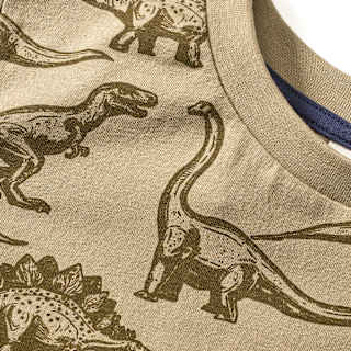Langarmshirt mit Dino-Muster, braun, Gr. 140 ALANA