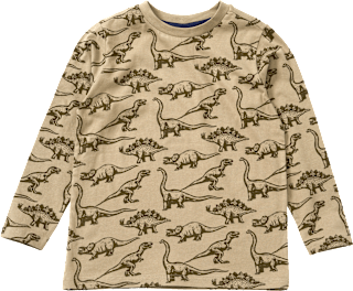 Langarmshirt mit Dino-Muster, braun, Gr. 140 ALANA