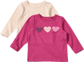 Langarmshirt mit Herz-Applikation & Ripp-Struktur, rosa + beige, Gr. 110 ALANA
