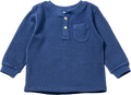 Langarmshirt mit Waffel-Struktur & Knopfleiste, blau, Gr. 110 ALANA
