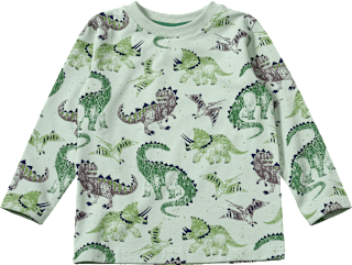 Langarmshirt Pro Climate mit Dino-Muster, grün, Gr. 116 ALANA