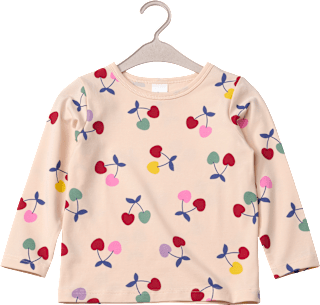 Langarmshirt Pro Climate mit Kirschen-Muster, beige, Gr. 110 ALANA