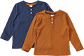 Langarmshirts, blau + braun, Gr. 104 ALANA