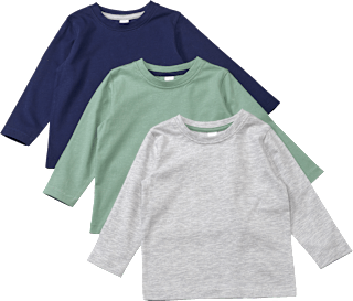 Langarmshirts, grau + blau + grün, Gr. 104 ALANA