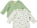 Langarmshirts mit Auto-Muster, grün + weiß, Gr. 80 ALANA
