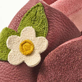 Lederschuhe mit Erdbeer- und Blumen-Applikation, pink, Gr. 20/21 ALANA