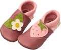 Lederschuhe mit Erdbeer- und Blumen-Applikation, pink, Gr. 20/21 ALANA