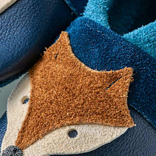 Lederschuhe mit Fuchs-Applikation, blau, Gr. 22/23 ALANA