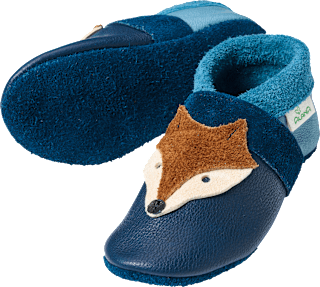 Lederschuhe mit Fuchs-Applikation, blau, Gr. 22/23 ALANA