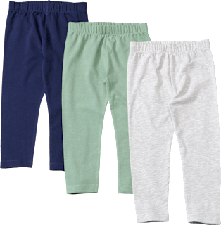 Leggings, grau melange+ blau + grün, Gr. 104 ALANA