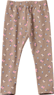 Leggings mit Blumen-Muster & Ripp-Struktur, braun, Gr. 104 ALANA