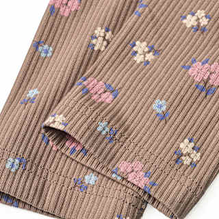 Leggings mit Blumen-Muster & Ripp-Struktur, braun, Gr. 104 ALANA
