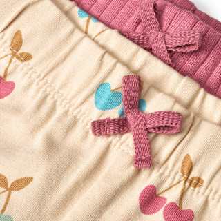 Leggings mit Kirschen-Muster & Mitwachsfunktion, rosa + beige, Gr. 62 ALANA