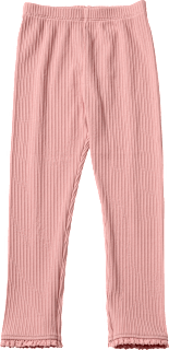 Leggings mit Ripp-Struktur & Spitzensaum, rosa, Gr. 116 ALANA