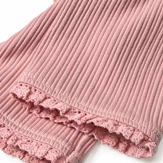 Leggings mit Ripp-Struktur & Spitzensaum, rosa, Gr. 116 ALANA