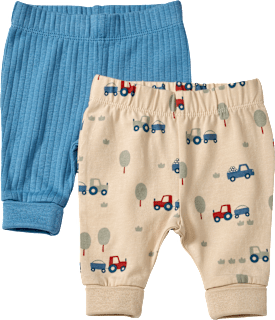 Leggings mit Traktor-Muster & Mitwachsfunktion, blau + beige, Gr. 68 ALANA