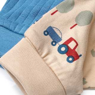 Leggings mit Traktor-Muster & Mitwachsfunktion, blau + beige, Gr. 68 ALANA