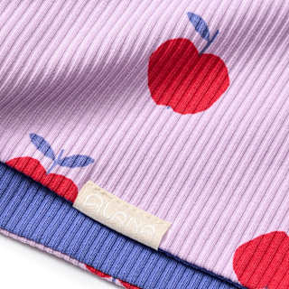 Loop Schal mit Ripp-Struktur & Apfel-Muster, lila ALANA